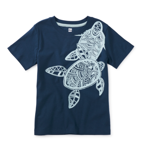 Tea Collection Two Turtles Graphic Tee Whale Blue Size 6y For Discount