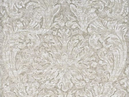 Mulberry Wallpaper FG072.J80 Faded Damask Silver Taupe Supply