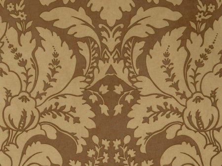 Scalamandre Wallpaper WP81305MM-013 Locksley Damask Puce On Taupe Online Hot Sale