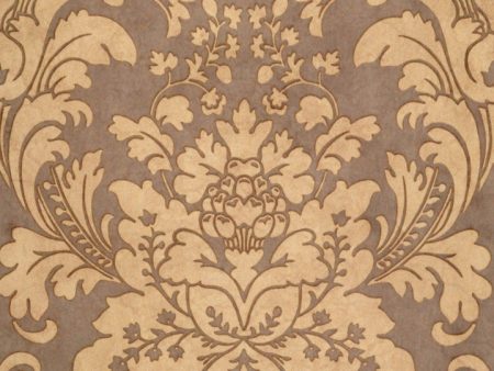 Scalamandre Wallpaper WP81305MM-008 Locksley Damask Taupe On Elephant Online Sale