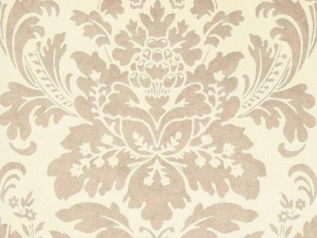 Scalamandre Wallpaper WP81305MM-006 Locksley Damask Blanc De Blanc Online now